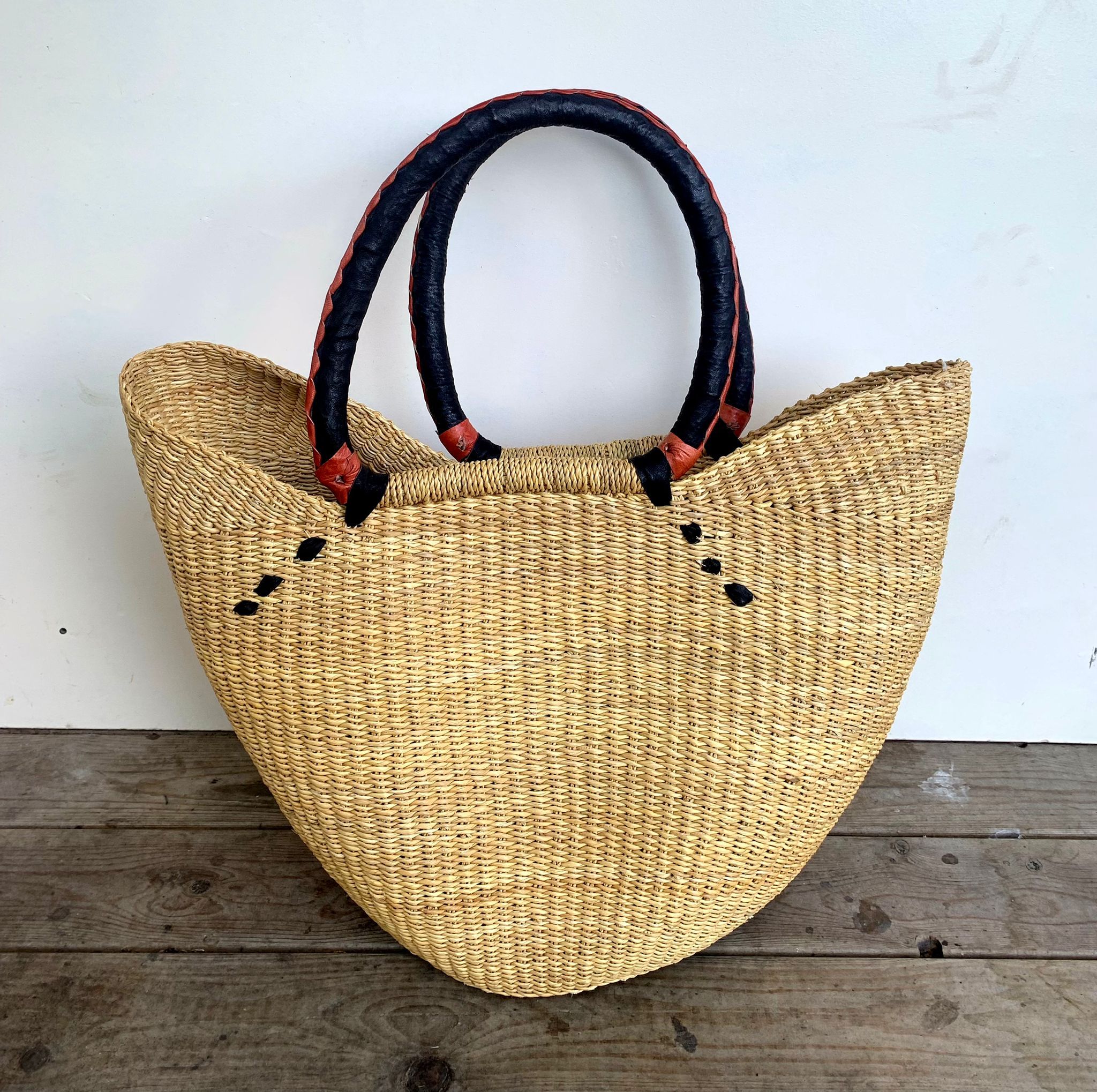 U Shopper Natural with Brown Handle